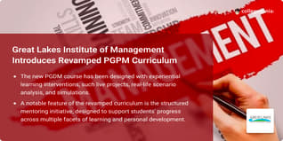 Great Lakes Institute of Management Introduces Revamped PGPM Curriculum Focused on Experiential Learning and Industry-Relevant Skills